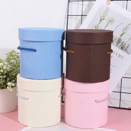 Gift Wrap 1Pc Round Flower Paper Boxes Hold The Bucket Packaging Box Party BoxGift