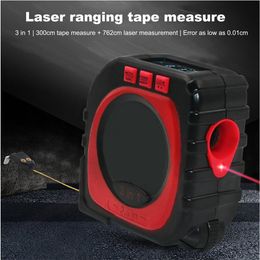 range gauge UK - 3-in-1 Digital Multi-function Measure Tape Infrared Laser Distance Meter Measuring Tool Range Finder Roll Cord Mode Gauge Tool239s