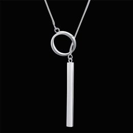 Necklace 925 Silver For Women Wedding Jewelry 18 Inches Creative Round Pendant Fashion Christmas Gifts