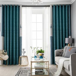 Curtain & Drapes Wholesale Custom 1000gsm Latest Designs Luxury Nordic Style Solid Color Door Window Blackout Fabric For Living Room