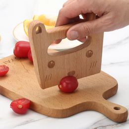 Sublimation Tool Wooden Kids Cutter For Cutting Veggies Safe Cute Shape Kitchen Cuttings Toy Cartoon Knife DIY Cooking Tools For Children