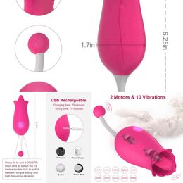 Nxy Vibrators Tougue Licking Clitoral Vibrator Massager g Spot Stimulator Vaginal Nipple Oral Sex Toy for Women Quick Orgasm Erotic Rose Style 220420
