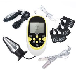 Electro sexy Kit For Breast Nipple Clamps Electric Prostate Stimulation Massage Pads Electroshock Anal Plug Bdsm Estim Toys