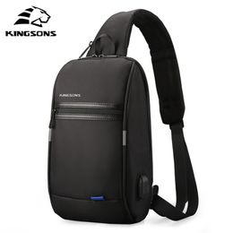 Kingsons Male Chest Bag Crossbody Bag Small Single Shoulder Strap Back pack Casual Travel Bags 201118
