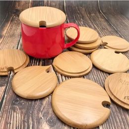 Bamboo Jar Tumbler Lid Cup Cap Mug Cover Drinkware Top Side Opening Straw/Spoon Mold-free Dia 82/70mm 86/74mm 90/78mm 94/82mm BBB14895