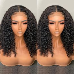 Lace Wigs 13x4 Human Hair Bob Wig Brazilian Deep Wave T Part Short Water Curly 4X4 For Black Women PrepluckedLace