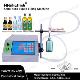 0.5-650ml Peristaltic Pump Water Drink Filling Machines Semi-automatic LCD Display Bottle Vial Filler Desk-top Filling Machine for Juice liquid Oil With 1 Head