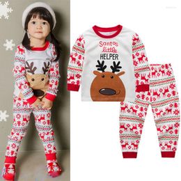 Clothing Sets 1-6 Year Baby Girl Clothes Suit Cute Cartoon Printed Tops Pants Kids Christmas Outfits Cotton Long Sleeve Children's Pajam