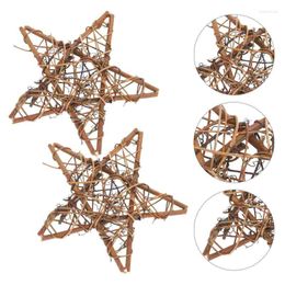 Decorative Flowers & Wreaths Wreath Rattan Star Hoop Garland Vine Frame Floral Diy Door Ring Base Crafts Pentagram Form Twig Macrame