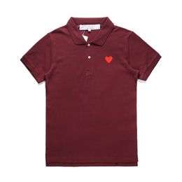Newest Polo shirt designer Comm Des Garcons top Play Pullover Cotton Breathable clothes Fast Dry T-Shirt Red Colour Womens Summer web celebrity with Heart Lovers