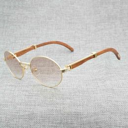 Vintage Natürliche Büffelhorn Sonnenbrille Männer Holz Klare Brille Rahmen Holz Runde Sonnenbrille für Sommer Outdoor Oculos Gafas
