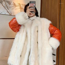 Women's Fur & Faux Real Sheep Shearing Natural Winter Coat Women Clothes 2022 Korean Spliced Genuine Leather Wool Jackets HWPC6107 YY1916