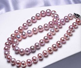 Chains 9-10mm South Sea Round Lavender Pearl Necklace 18inchChains