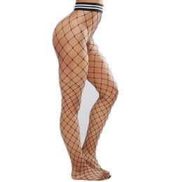 Socks & Hosiery Sexy Womens Lingerie Elastic Thigh Big Mesh Stockings Female Thin Net Pantyhose Black White RedSocks