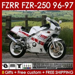 Bodys Kit For YAMAHA FZR250R 96-97 FZRR FZR 250R 250RR FZR 250 R RR 96 97 Bodywork 144No.49 FZR-250 FZR250 R RR FZR250RR FZR250-R FZR-250R 1996 1997 Fairing glossy white