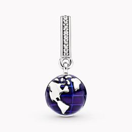 Our Blue Planet Dangle Charm 925 Silver Pandora Charms for Bracelets DIY Jewellery Making kits Loose Beads Silver wholesale 798774C01