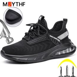 Men Steel Toe Cap Work Shoes Air Cushion Men Boots Puncture-Proof Safety Shoes Man Casual Work Sneakers Industrial Shoes 2022