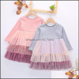 Girls Dresses Baby Kids Clothing Baby Maternity Clothes Dress Boutique 3 Layers Meshwork Children E Dhh5K