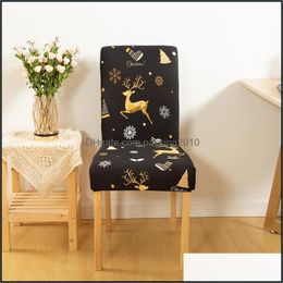 Chair Ers Sashes Home Textiles Garden Ll Spandex Removable Er Stretch Dining Seat Dhvng