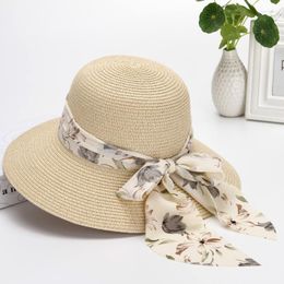 Wide Brim Hats Women's Straw For Summer Women Hat Beach Foldable Sun Floppy Roll Visor PlasticWide Wend22