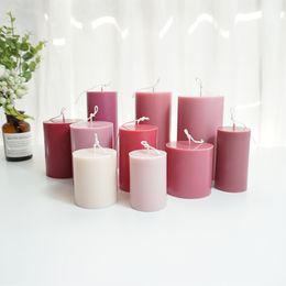 DIY Handmade Candle Mould Flat Top Cylindrical Plastic Mould Aromatherapy 3D 220721