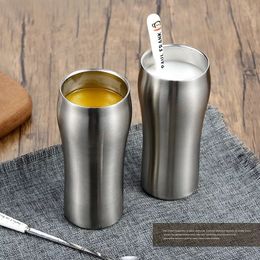 304 vacuum double wall beer mug Brief stainless steel travel coffee cup tea creative With None Y200104