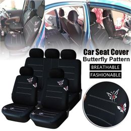 Car Seat Covers 4/9 Pcs Butterfly Pattern Cover Universal Vehicles Seats Interior Accessories For Protector