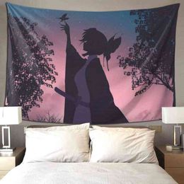 Japanese Tapestry Anime Home Decoration Living Room Bedroom Dormitory Wall Hanging Cartoon Rugs Blanket J220804