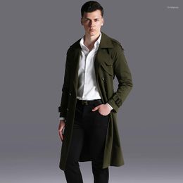Men's Trench Coats Mens Luxury Long Style Windbreaker Double Breasted Jackets Plus Size 6xl Spring And Autumn Khaki Viol22