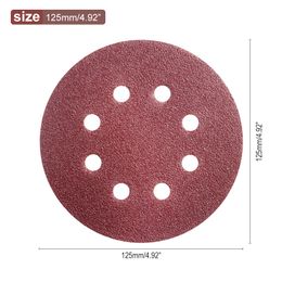 disk polish UK - 10pcs 5 Inch 125mm 8 Hole Round Sandpaper Sheet Eight Hole Disk Sand Sheets Grit 60-2000 Hook and Loop Sanding Disc Pads Polish