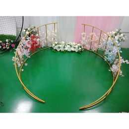 Party Decoration Wedding Arch Decor Mariage Home Backdrop Road Lead Stage Metal Curved Fence Flowers Stand DecorationParty