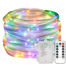 8 Model Street Garland Led Tube Rope Light Outdoor Waterproof IP67 Remote Control Battery Light String for Christmas Garden Lamp 220408