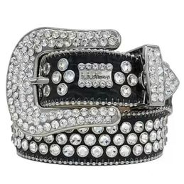 2022 Beb Cinturas de Simon Cinturones para hombres Mujeres Cinturón de diamante brillante negro sobre azul negro blanco multicolor con diamantes de imitación bling como regalo en venta