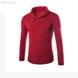 New O-Neck Sweater Men Sweater Casual Solid Colour Warm Sweater Men Winter Fashion Slim Men Sweaters 11 Colours L220801