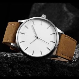 Wristwatches 2022 Fashion Simple Men Watches Brown Leather Band Quartz Military Army Sports No Brand Reloj Hombre