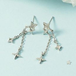 Stud 925 Sterling Silver Women Earrings Exquisite Star Tassel Girl Beautiful Jewellery Lady Party Accessories Fashion KOFSACStud Kirs22