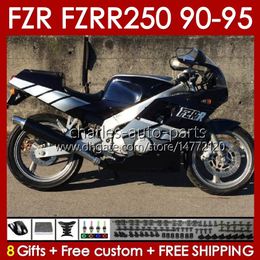 Body Kit For YAMAHA FZRR FZR 250R 250RR FZR 250 FZR250R FZR-250 143No.29 FZR-250R FZR250 R RR 90 91 92 93 94 95 FZR250RR 1990 1991 1992 1993 1994 1995 Fairing glossy black