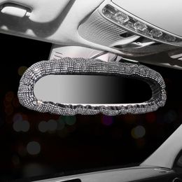 Steering Wheel Covers Crystal Bling Car Rearview Mirror Cover Decor Rhinestone Rear View Diamond Assessoires Interior For Women