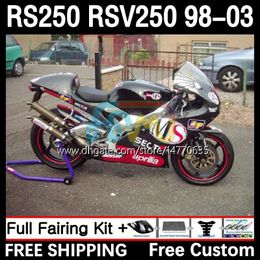 Fairings and Tank cover For Aprilia RSV RS 250 RSV-250 RS-250 RSV250 98-03 4DH.81 RS250 RR RS250R 98 99 00 01 02 03 RSV250RR 1998 1999 2000 2001 2002 2003 Body silver black