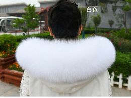 Real Fox Fur Collar Scarf For A Hood Down jacket and Parka Dedicated White Black