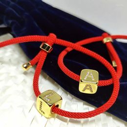 Charm Bracelets Initial For Women Jewellery Red Rope Thread Adjustable Cubic Zirconia 26 Alphabet Letter Bracelet ZirconCharm Inte22