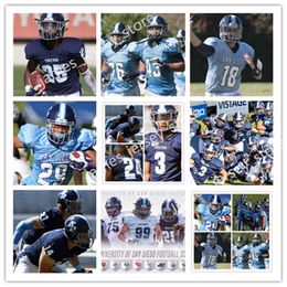 Jam Custom San Diego Toreros Stitched Football Jersey 50 Kyle Bilchik 79 Nicolas Bisogno 78 Evans Bowling Will Buck Garrett Carney Zach Carr