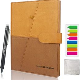 YES Drop Smart Erasable Notebook Leather Paper Reusable Wirebound Notebook Cloud Storage Flash Storage Lined With Pen 220401