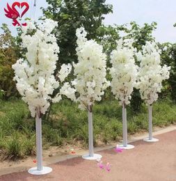 Wedding Decoration 5ft Tall 10 Piece/lot Slik Artificial Cherry Blossom Tree Roman Column Road Leads for Wedding Party Mall Opened Props B0708x12