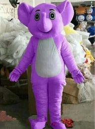 Purple Elephant Mascot Costumes Halloween Fancy Party Dress Cartoon Character Carnival Xmas Easter Advertising BirthdayOutdoor Outfit