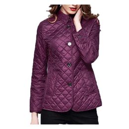 2022 Designers Women Jackets Fashion England Long Coat cotton Slim Jacket British Style Plaid Quilting Padded Parkas Black red Mult color Asian size S-3XL Wholesale