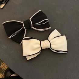 Hair Clips & Barrettes Girls Retro Black Bow Hairpin Fashion Flannel Accessories Cute Big For Women Clip Party GiftHair