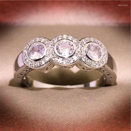 Cluster Rings Round Zircon Wedding Engagement With Stone For Women Luxuri Design Fashion Ring Jewellery Arrival Edwi22