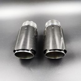 Manifold & Parts Car Carbon Fibre Glossy Exhaust System Muffler Pipe Tip Straight Universal Stainless Mufflers Decorations