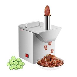 220V Electric Sausage Slicer Cutter Commercial Small Vegetable Cutting Machine Pepper Bacon Cucumber Slicing Machine